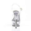 Pleaser - DELIGHT608 Sandaal met enkelband - Transparant/Zilverkleurig Product image
